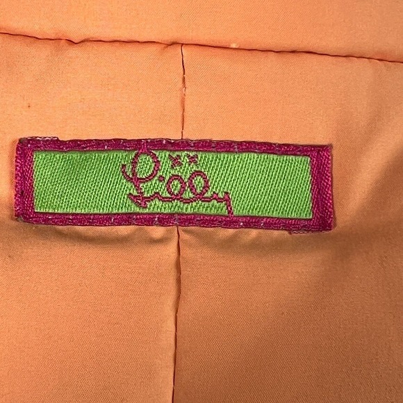 LILY PULITZER Orange Puffer Down Vest Size S Inner Lined Floral NWOT MSRP $155 - Picture 6 of 11